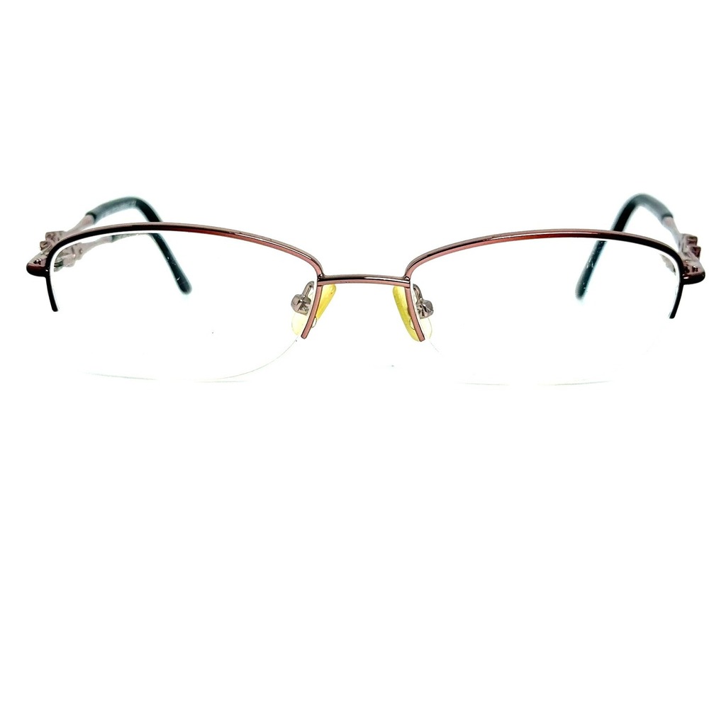 Saks Fifth Avenue S5A 211 64Y Semi-Rimless Eyeglasses Burgundy Oval 50-18-130